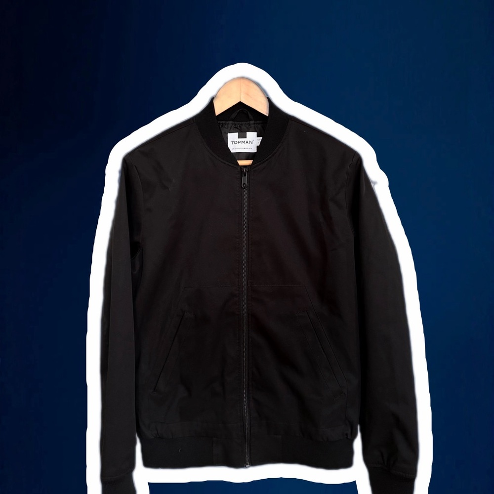 Topman Classic Black Bomber Jacket
